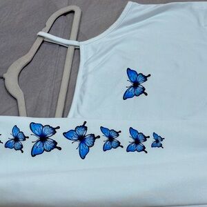 2 sets one top and sweat pants white and butter 🦋